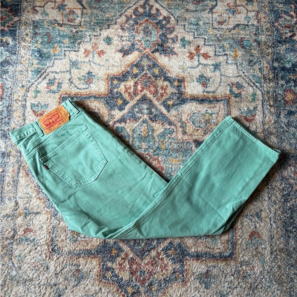 Levi’s 501 Turquoise Button-Fly Jeans Size 37 - Picture 1 of 4